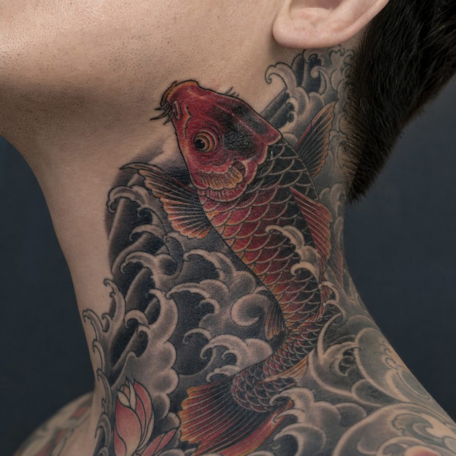 Japanese tattoo on Neck