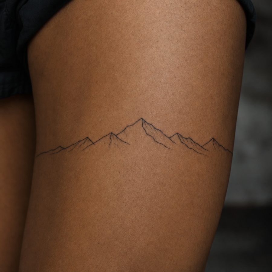 Minimalist tattoo on Thigh