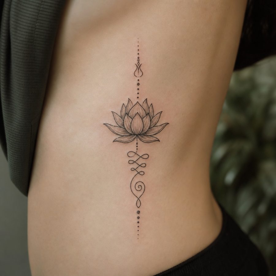 Spiritual tattoo on Ribcage